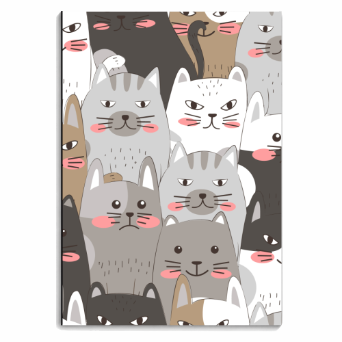funny cats pattern - personalised A4, A5, A6 notebook by Anastasios Konstantinidis