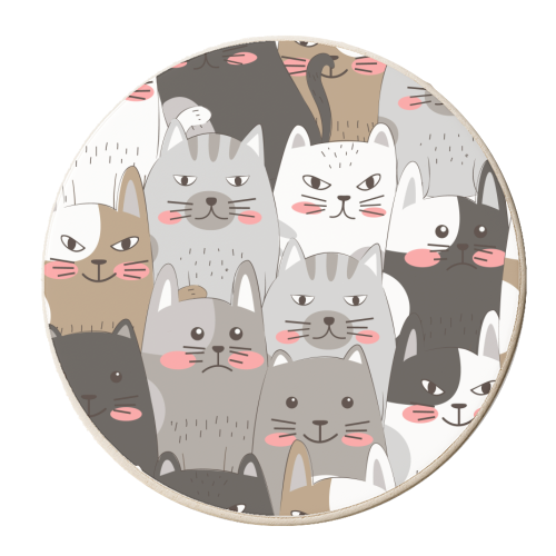 funny cats pattern - personalised beer coaster by Anastasios Konstantinidis