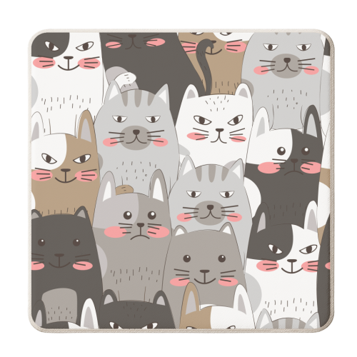 funny cats pattern - personalised beer coaster by Anastasios Konstantinidis