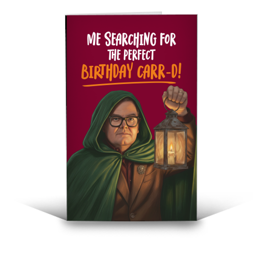 Funny Celebrity Traitors Birthday Card - Alan Carr - Searching - funny greeting card by Claire Atwood