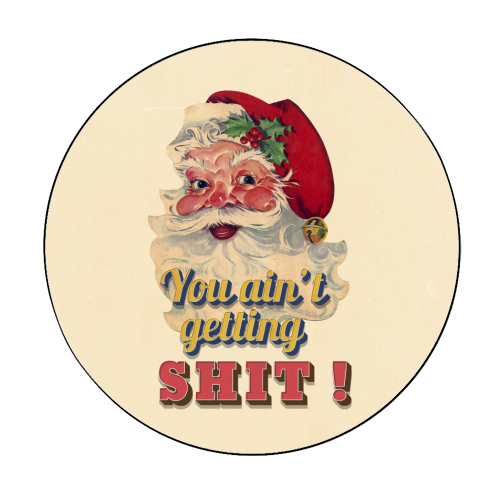 Funny Christmas Retro Santa - Circle Sticker by Ania Wieclaw