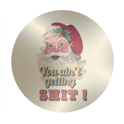Funny Christmas Retro Santa - Circle Sticker by Ania Wieclaw