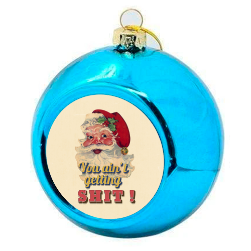Funny Christmas Retro Santa - colourful christmas bauble by Ania Wieclaw