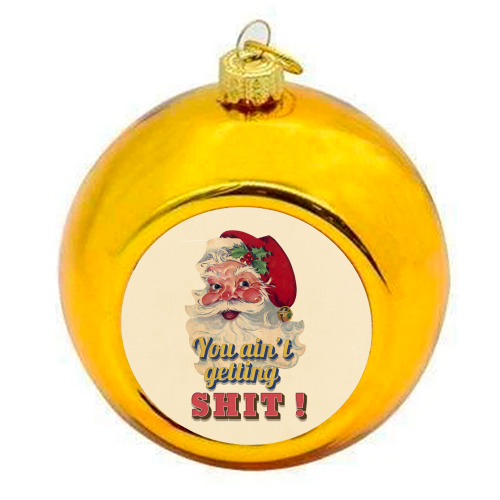 Funny Christmas Retro Santa - colourful christmas bauble by Ania Wieclaw