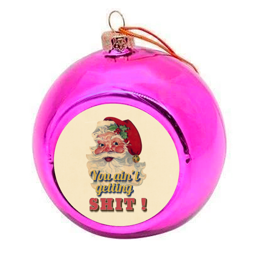 Funny Christmas Retro Santa - colourful christmas bauble by Ania Wieclaw