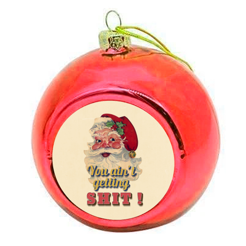 Funny Christmas Retro Santa - colourful christmas bauble by Ania Wieclaw