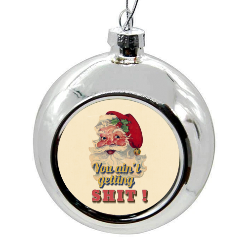 Funny Christmas Retro Santa - colourful christmas bauble by Ania Wieclaw