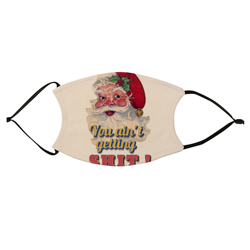 Funny Christmas Retro Santa - face cover mask by Ania Wieclaw