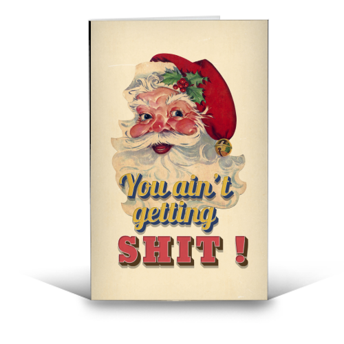 Funny Christmas Retro Santa - funny greeting card by Ania Wieclaw