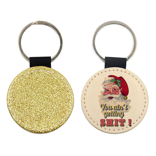 Funny Christmas Retro Santa - keyring by Ania Wieclaw