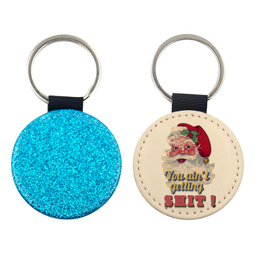 Funny Christmas Retro Santa - keyring by Ania Wieclaw