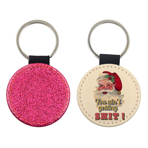 Funny Christmas Retro Santa - keyring by Ania Wieclaw
