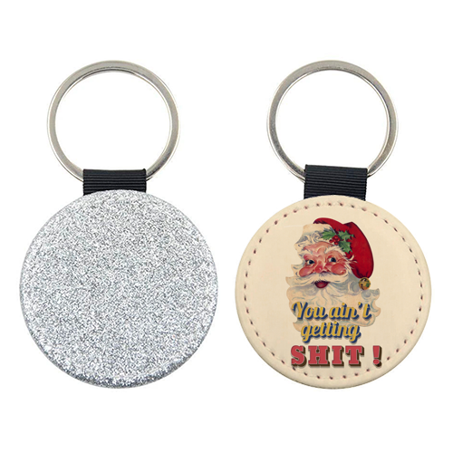 Funny Christmas Retro Santa - keyring by Ania Wieclaw