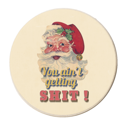 Funny Christmas Retro Santa - personalised beer coaster by Ania Wieclaw