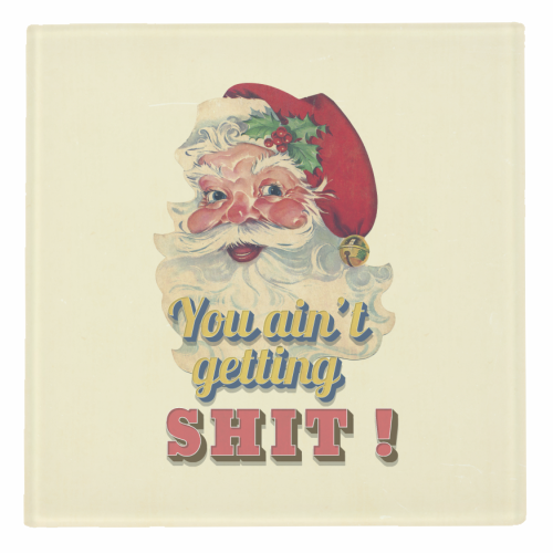 Funny Christmas Retro Santa - personalised beer coaster by Ania Wieclaw
