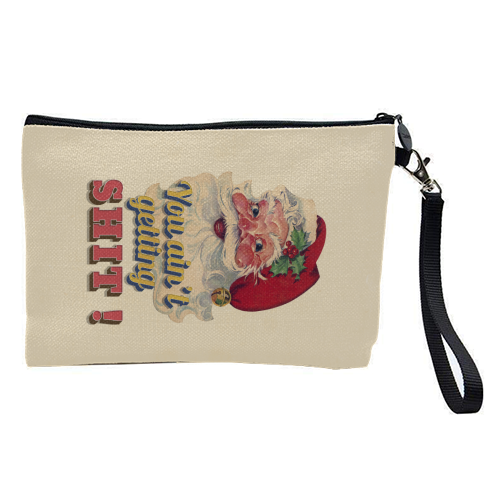 Funny Christmas Retro Santa - pretty makeup bag by Ania Wieclaw