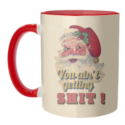 Funny Christmas Retro Santa - unique mug by Ania Wieclaw