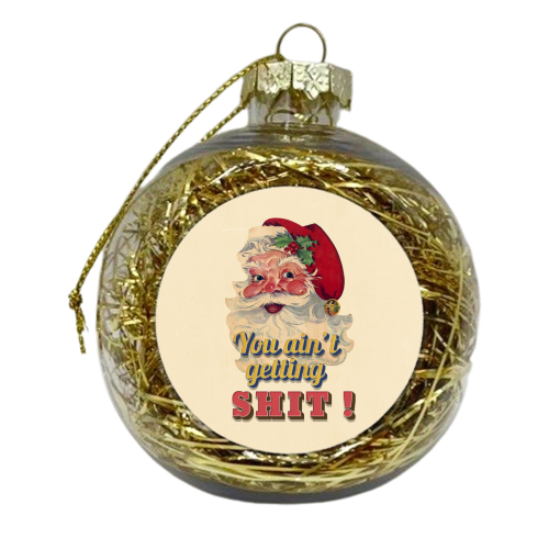 Funny Christmas Retro Santa - xmas bauble by Ania Wieclaw