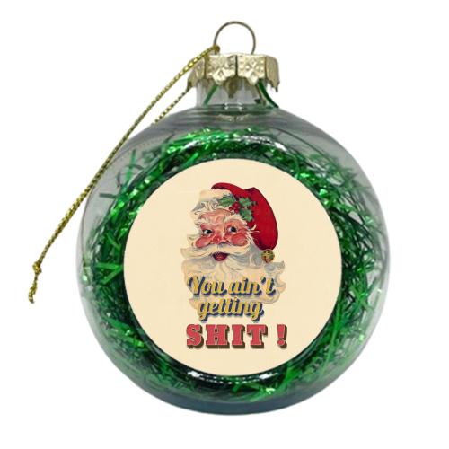 Funny Christmas Retro Santa - xmas bauble by Ania Wieclaw