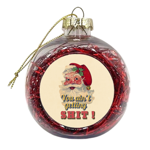 Funny Christmas Retro Santa - xmas bauble by Ania Wieclaw