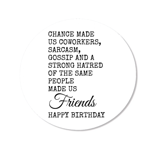 Funny Coworker Birthday Card – Sarcasm, Gossip & Friendship - Magnet by Najib Sefroui