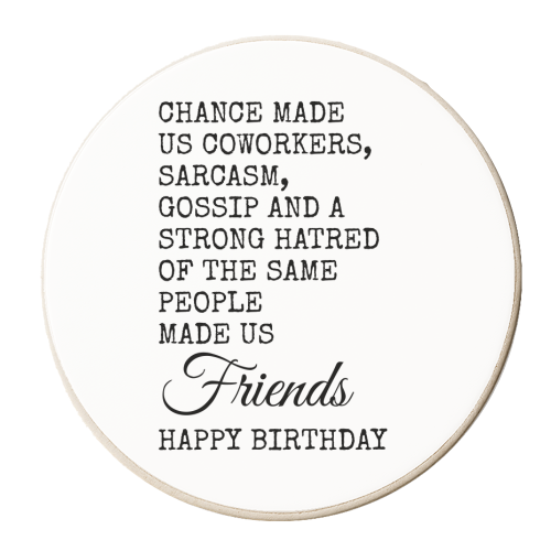 Funny Coworker Birthday Card – Sarcasm, Gossip & Friendship - personalised beer coaster by Najib Sefroui