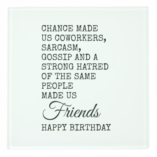 Funny Coworker Birthday Card – Sarcasm, Gossip & Friendship - personalised beer coaster by Najib Sefroui