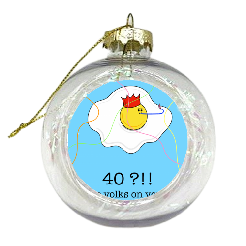 Funny Egg 40th Birthday Card - xmas bauble by Adam Regester