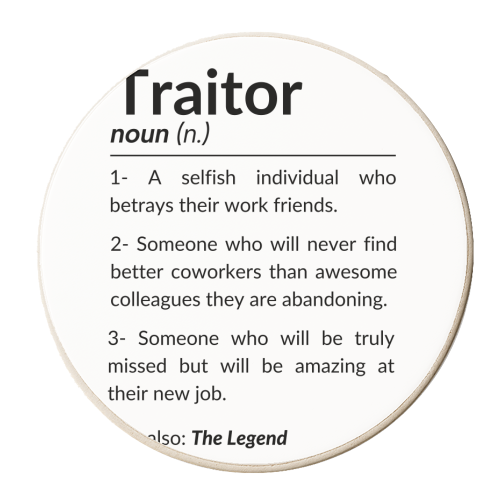 Funny farewell coworker, colleague leaving job goodbye - personalised beer coaster by timsal shol