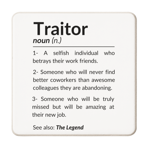 Funny farewell coworker, colleague leaving job goodbye - personalised beer coaster by timsal shol