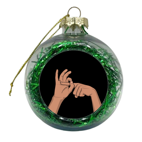 Funny hand illustration - xmas bauble by The Girl Next Draw