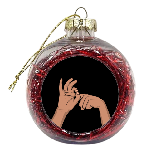 Funny hand illustration - xmas bauble by The Girl Next Draw