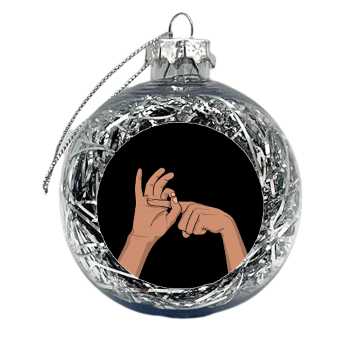Funny hand illustration - xmas bauble by The Girl Next Draw