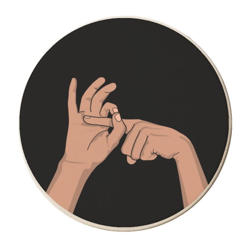 Funny hand illustration - personalised beer coaster by The Girl Next Draw