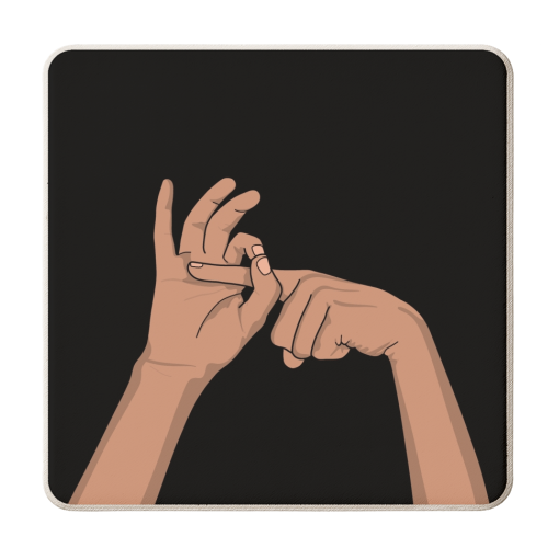 Funny hand illustration - personalised beer coaster by The Girl Next Draw