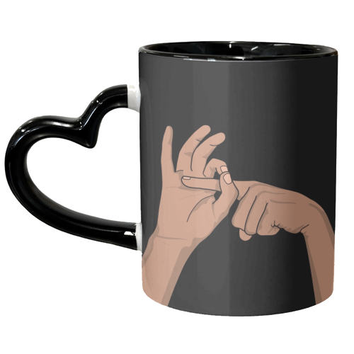 Funny hand illustration - unique mug by The Girl Next Draw