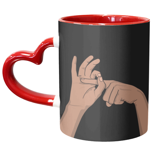 Funny hand illustration - unique mug by The Girl Next Draw