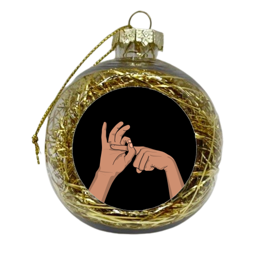 Funny hand illustration - xmas bauble by The Girl Next Draw