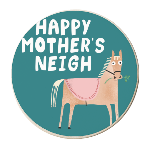 Funny Horse Mother's Day Design - personalised beer coaster by AbiGoLucky