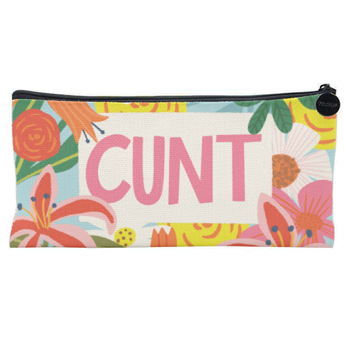 Funny Humour Cunt Design - flat pencil case by AbiGoLucky