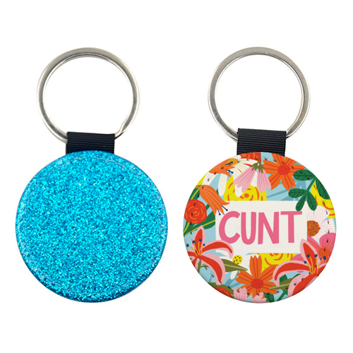 Funny Humour Cunt Design - keyring by AbiGoLucky