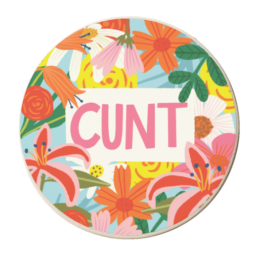 Funny Humour Cunt Design - personalised beer coaster by AbiGoLucky