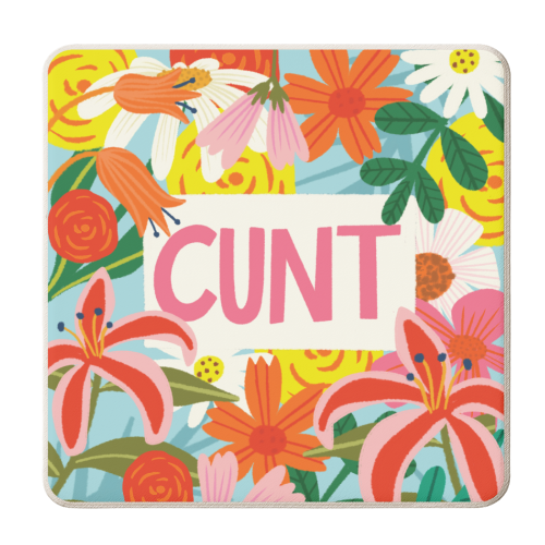 Funny Humour Cunt Design - personalised beer coaster by AbiGoLucky