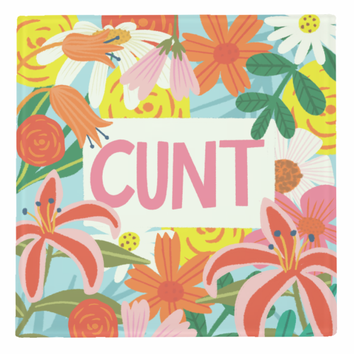 Funny Humour Cunt Design - personalised beer coaster by AbiGoLucky