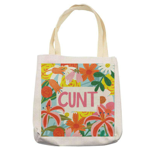 Funny Humour Cunt Design - printed canvas tote bag by AbiGoLucky