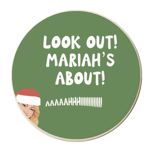 Funny Mariah Christmas Gift - personalised beer coaster by Giddy Kipper