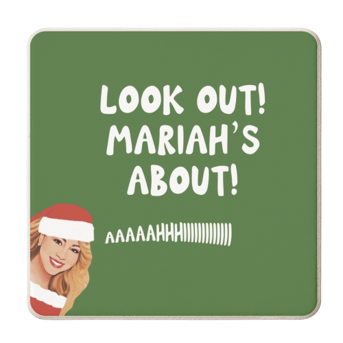 Funny Mariah Christmas Gift - personalised beer coaster by Giddy Kipper