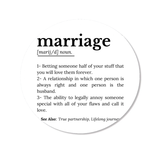 Funny Marriage Definition Typography Quote - Magnet by timsal shol