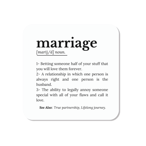 Funny Marriage Definition Typography Quote - Magnet by timsal shol