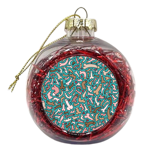 Funny penis pattern - xmas bauble by andrea zuza
